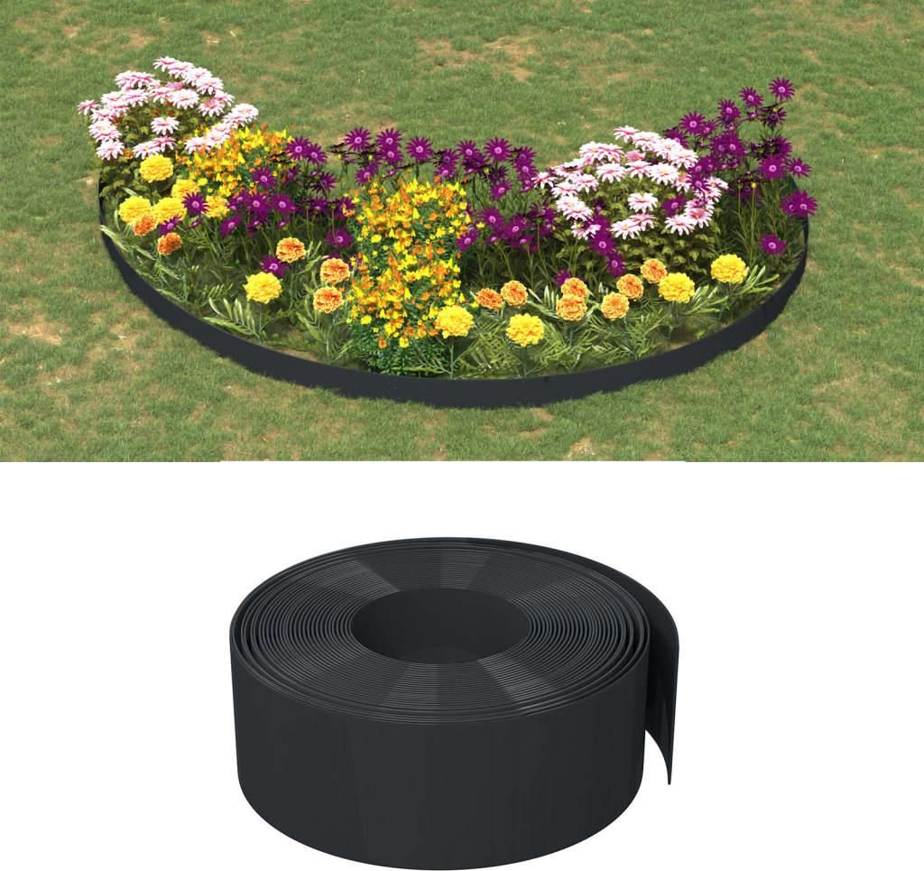 Vidaxl Gartenkante 10 m 20 cm Polyethylen schwarz Produktbild 