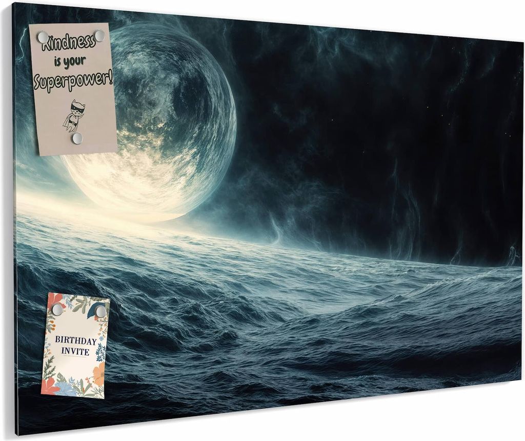 Magnettafel 90x60cm magnetisch & beschreibbar Metall-Board - Sterne im Kosmos