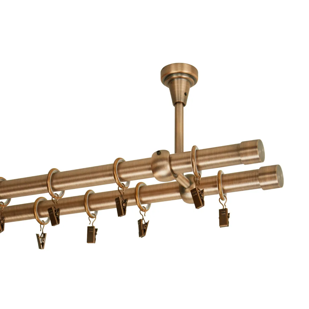 Asta Tenda Doppia Rame 240 cm Soffitto - Design Professionale Interni - 3