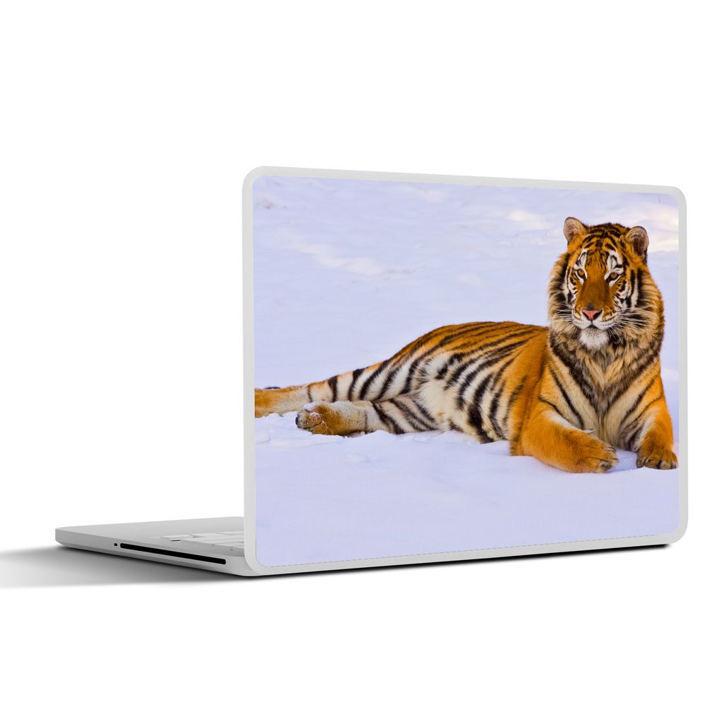 MuchoWow Laptop Aufkleber Sticker Cover Tiger - Schnee - Winter - Tiere 36.5x27.5 cm - Laptop-Sticker