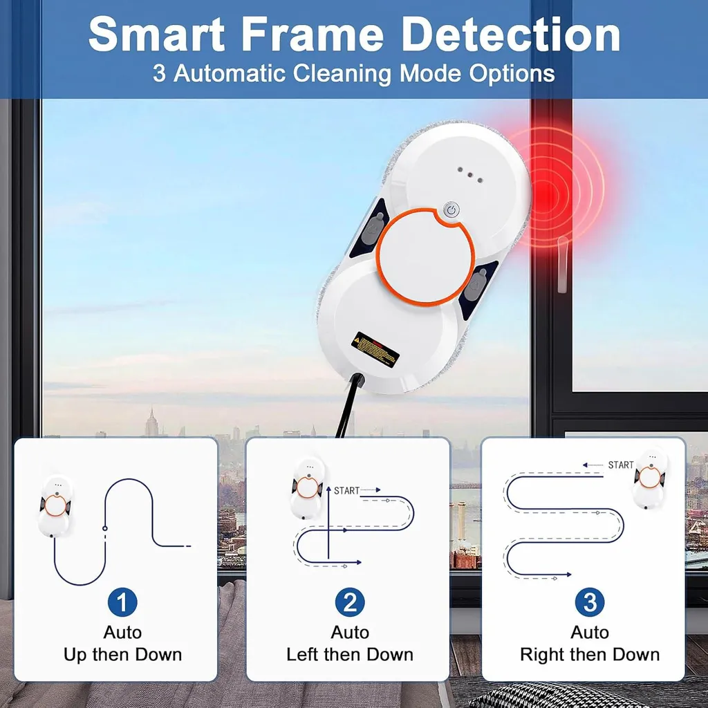 Robot lave-vitres intelligent 3800 Pa avec télécommande, modèle UE