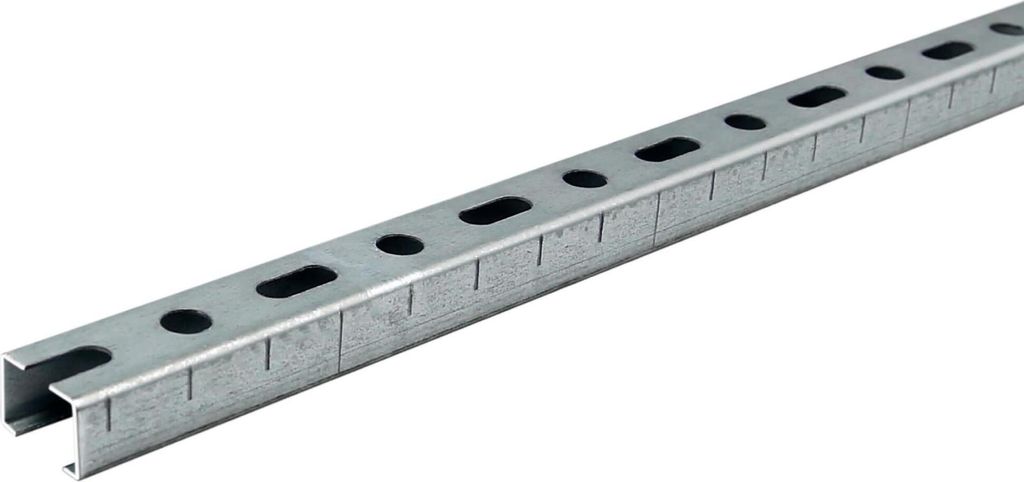 Dalsys Montageschiene 27/18, Schienenkonsole Silber 200cm, 10 Stück, Lochschiene, C-Profilschiene, U-Schiene, u.a. zur Bildung von Traversen
