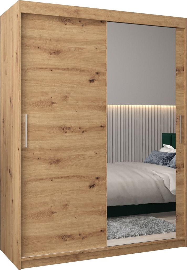 Kleiderschrank, Schiebetürenschrank Schlafzimmer, Schrank mit Spiegel TOKYO 2 150 cm