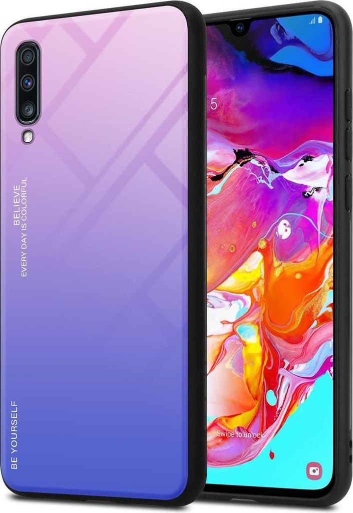 Cadorabo Hülle für Samsung Galaxy A70 / A70s Schutz Hülle in Schwarz Handyhülle TPU Etui Cover Case Tempered Glas