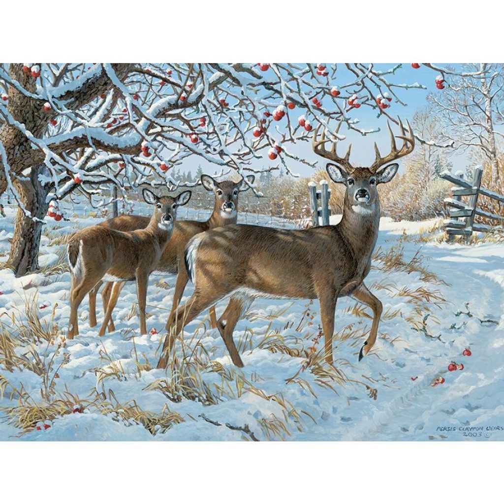 COBBLE HILL Puzzle Hirsche im Winter 500 Teile