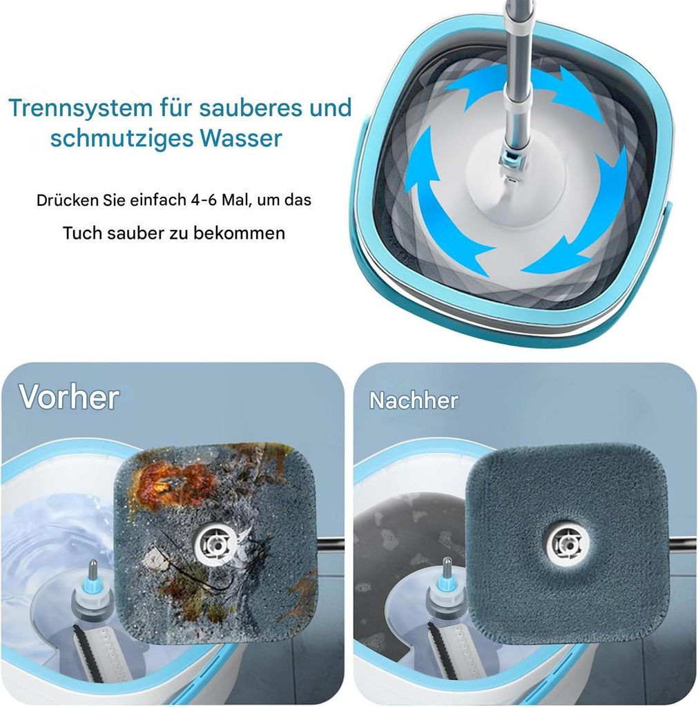 Bestnifly Wischmopp, Bodenwischer Set Mit 2 Mikrofa Produktbild-Vorschau 10