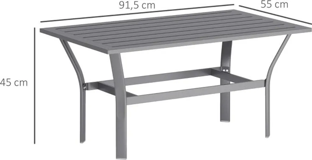 Table de Balcon Métal 91,5x55cm - Résistante et Facile d'Entretien - 3