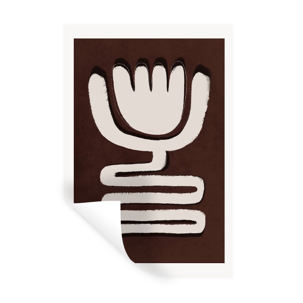 MuchoWow Wandtattoo Wandsticker Wandaufkleber Blume - Pastell - Pflanze - Abstrakt 20x30 cm Selbstklebend und Repositionierbar - Sticker - Dekorf...