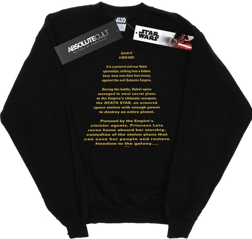 Star Wars - "A New Hope Opening Crawl" Sweatshirt für Herren BI49389 (XXL) (Schwarz)