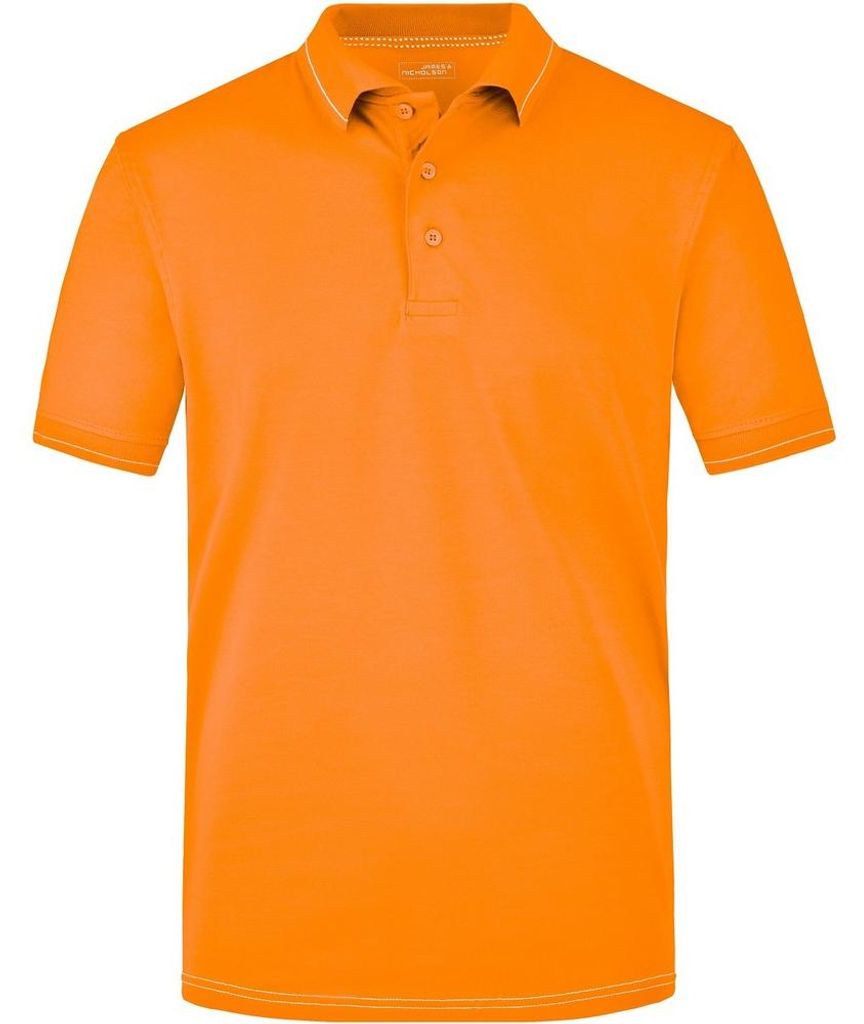 James and Nicholson - Poloshirt Elastisch für Herren LT2266 (S) (Orange/Weiß)