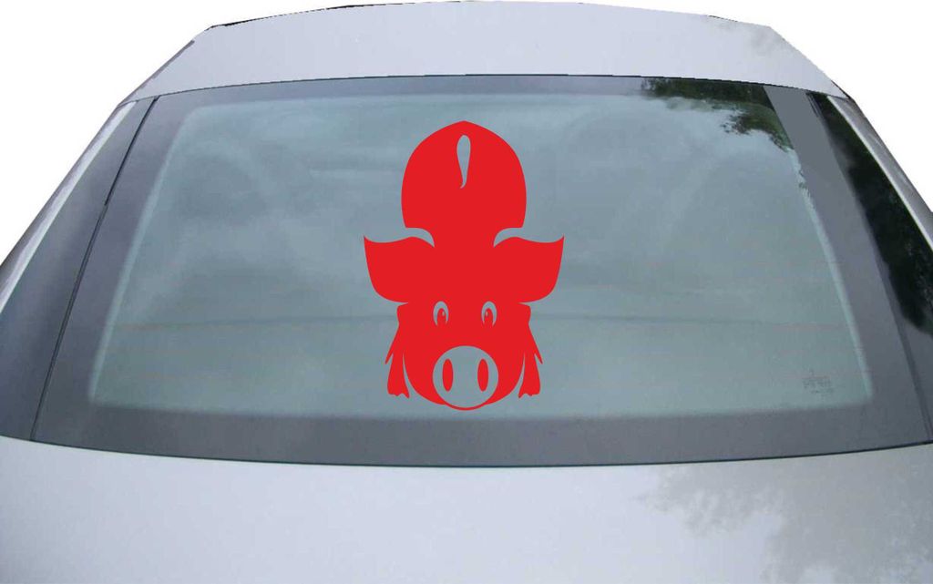 Indigos UG - Aufkleber Heckscheibe & Motorklappe DE7015 - rot - 600x415 mm - Geiles Schwein - DU Sau - Auto Scheiben Fenster Heckklappe Tuning Raci...