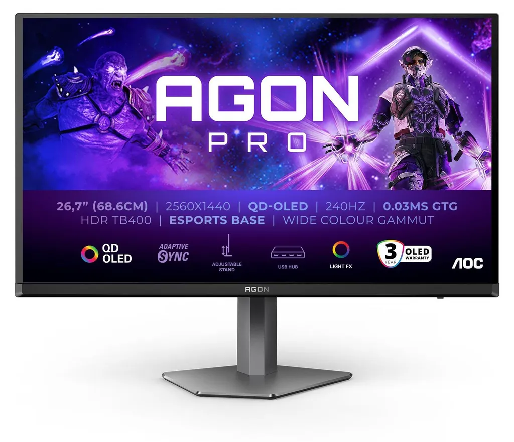 Moniteur E-sport 240Hz AOC AG276QZD2 QD-OLED pour Gaming Intensif