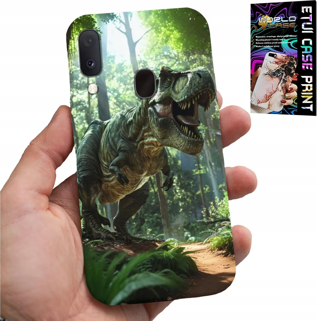 Custodia Fashion T-Rex per Samsung A40 con Vetro Protetto