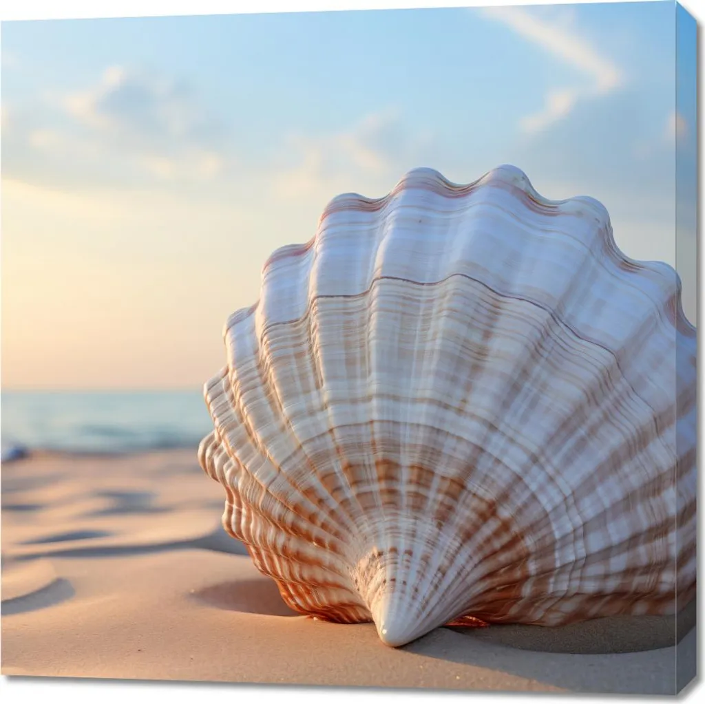 Tableau Déco Salon Écho de la mer 90x90 - Ambiance Zen et Relaxante