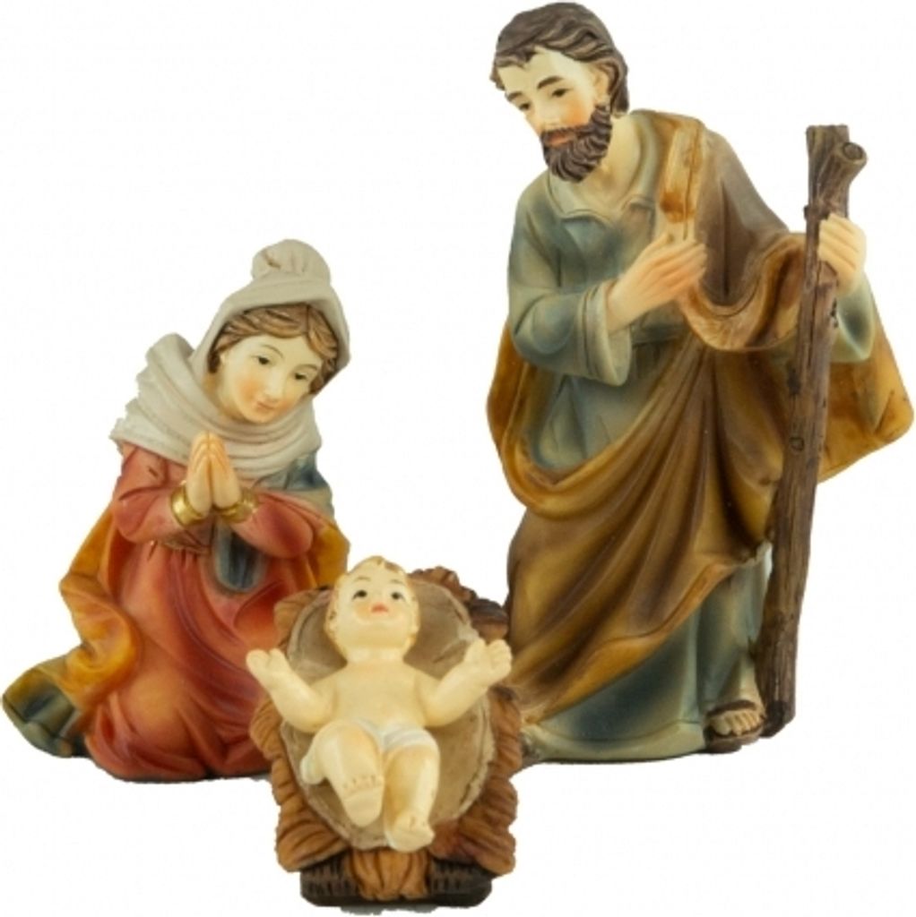 Hochwertige Krippenfiguren Heilige Familie 4-tlg., ca. 10 cm, K 504-01