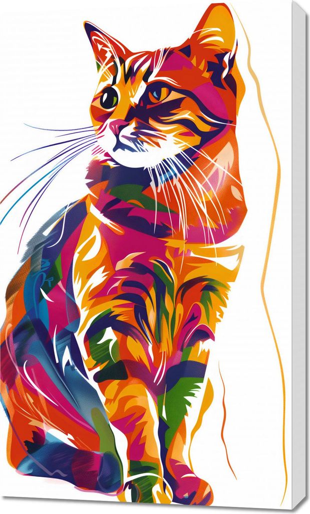 Bild 60x100cm Gesättigte Katze