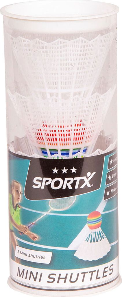 Sportx Mini Badminton Shuttles in Tube, 3st.