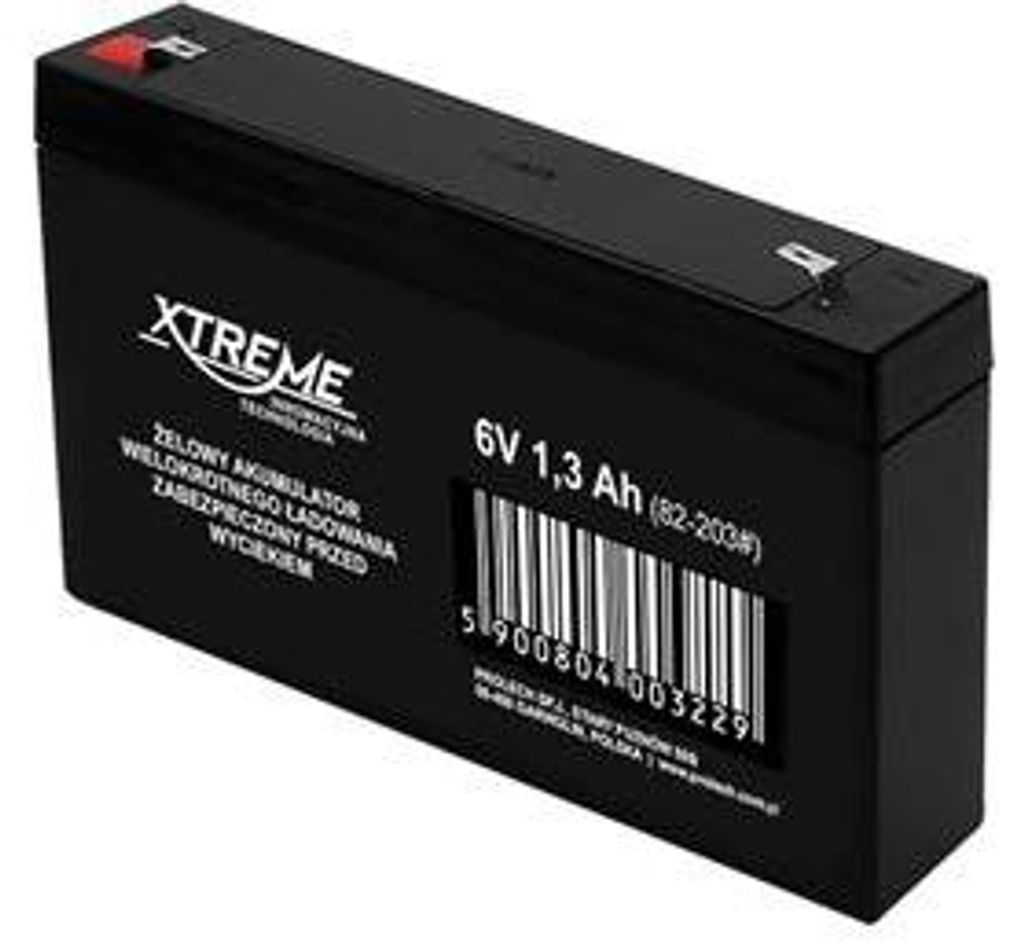 Akumulator kwasowo-ołowiowy 6V / 1,3Ah Xtreme 82-203 żelowy Zdjęcie produktu 