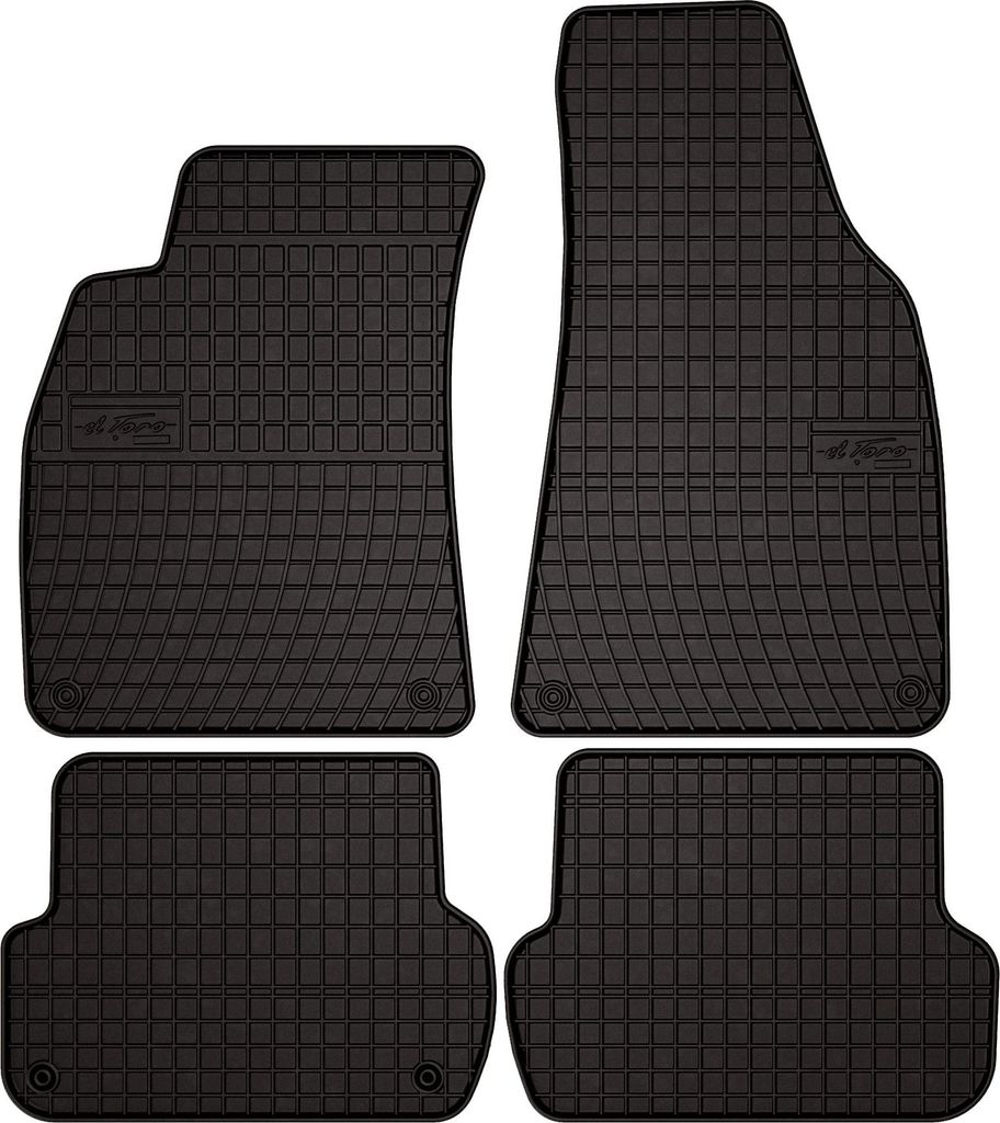 Gummifußmatten passend für Seat Exeo (Limousine, Kombi, Bj. 2008-2015) – schwarz, passgenau, mit Befestigungen set 4 Stk. - Gummi-Automatten