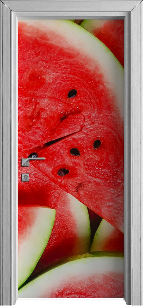 Tür Selbstklebende 80x210 cm Türfolie Türtapete Klebefolie - reife rote Wassermelonen