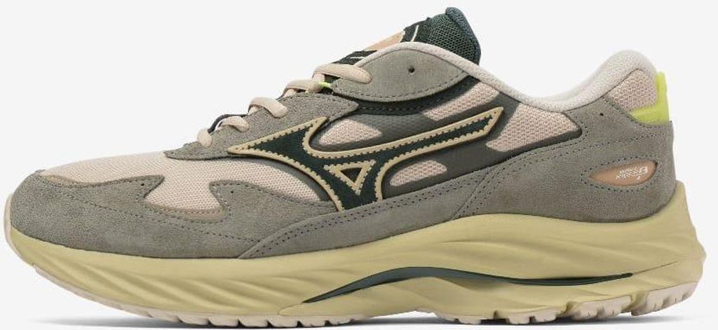 Mizuno - Herren Sneaker "Wave Rider Beta Sportstyle", Wildleder GT2636 (38 EU) (Weiß/Grün)