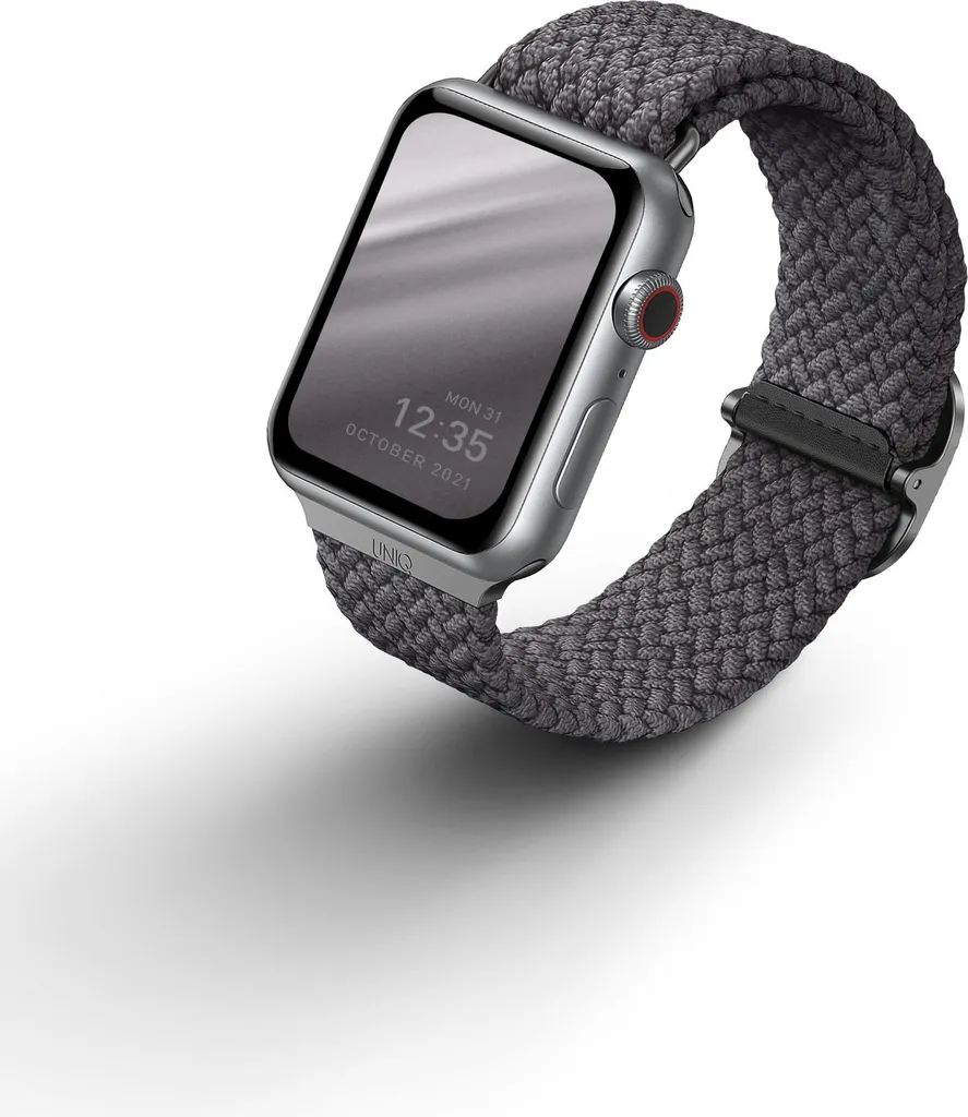 Bracelet UNIQ Aspen Ajustable et Respirant Apple Watch 45mm Gris Tressé