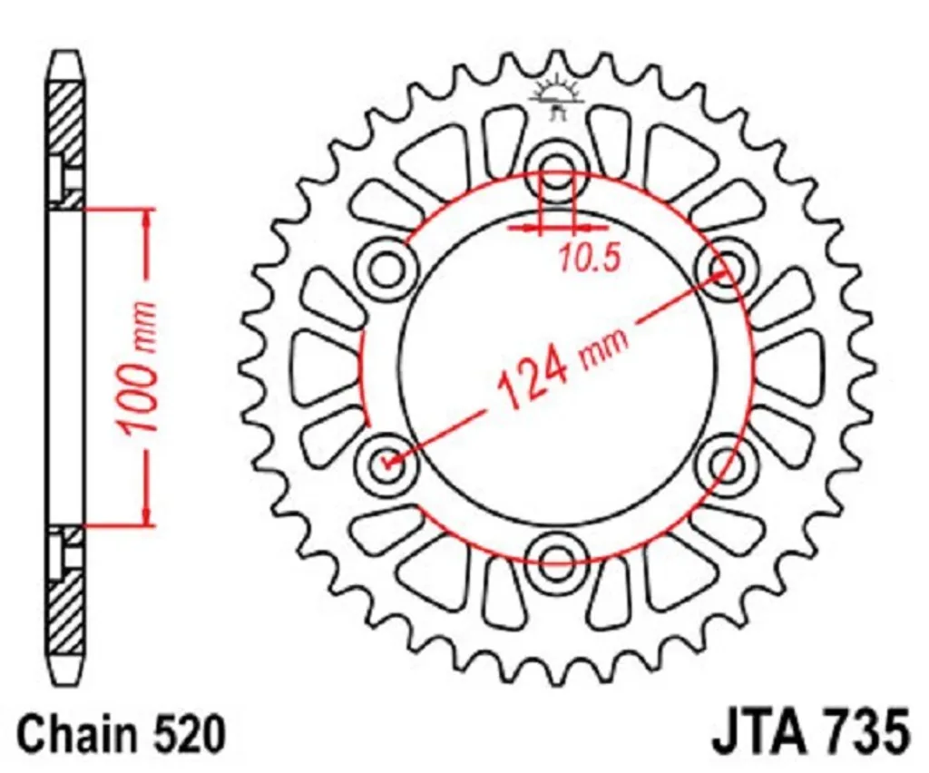 Corona Pignone ALU 37Z 520 SI | Finitura Silver Ergal per Moto Special