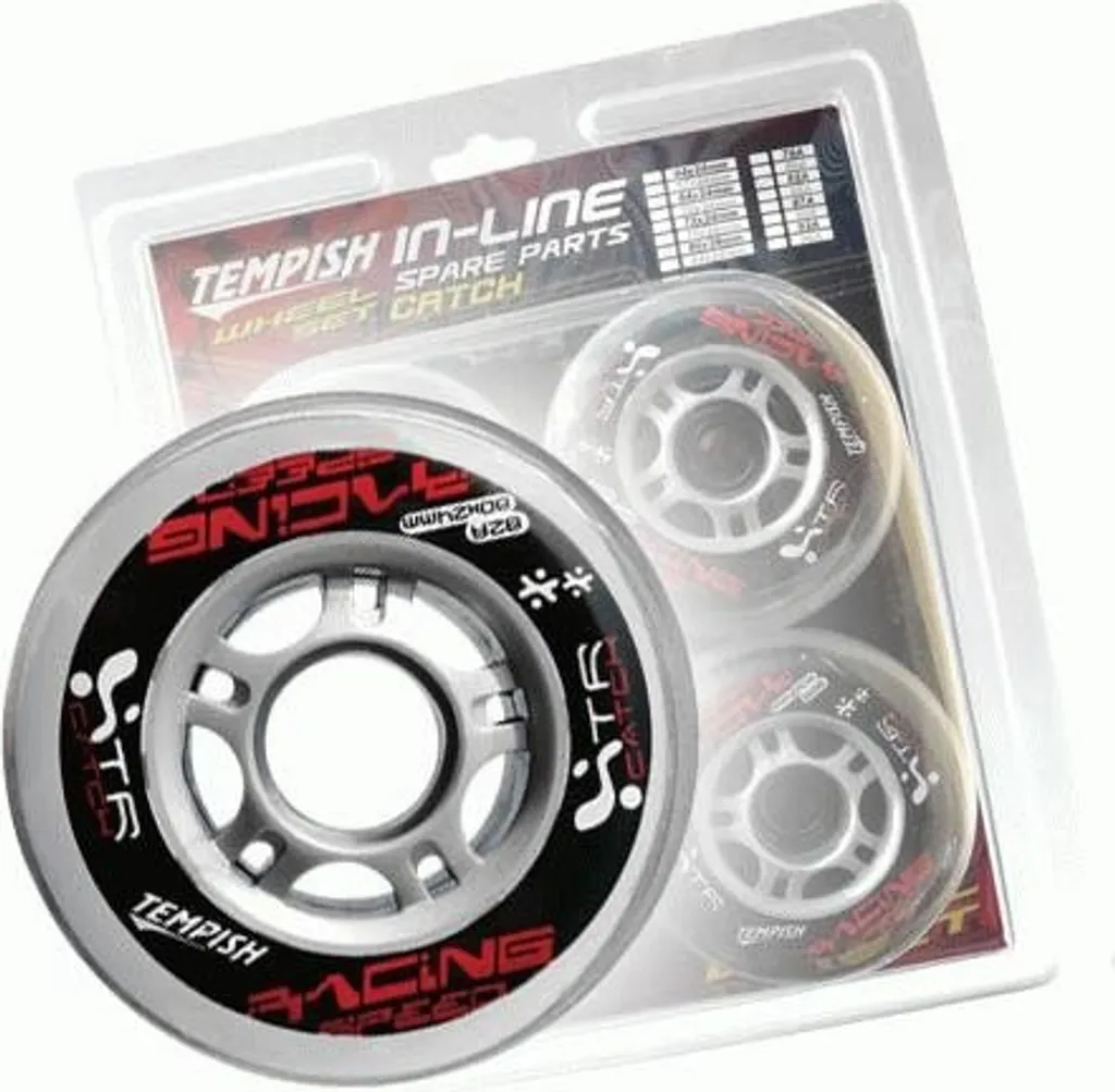 Pack 4 Roues Roller Tempish Catch Argent 80mm 82A Anti-Vibrations - 4