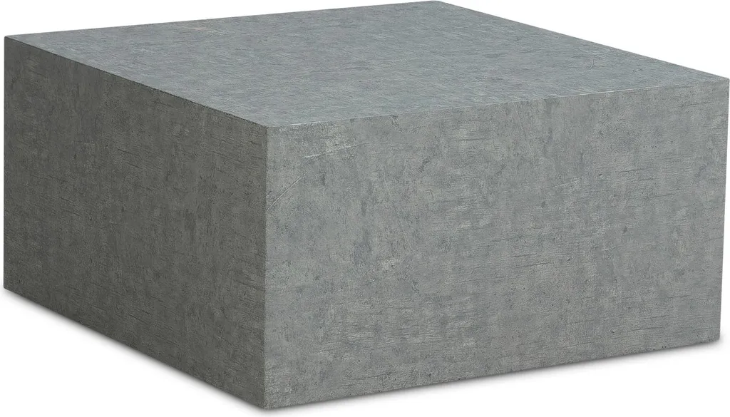 Table basse cube aspect béton gris 60cm design monobloc pour intérieur - 6