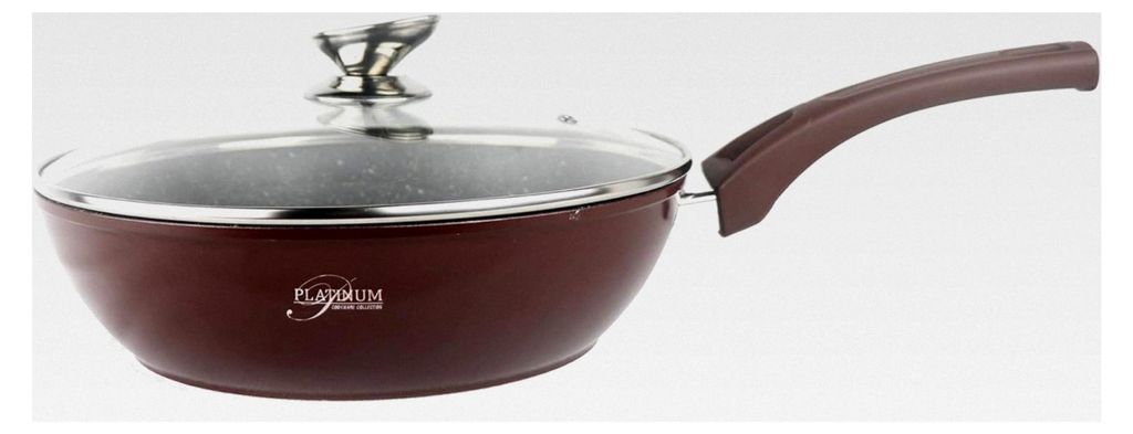 Bratpfanne Schmorpfanne Servierpfanne mit Deckel 24 und 28 cm aus geschmiedetem Aluminium