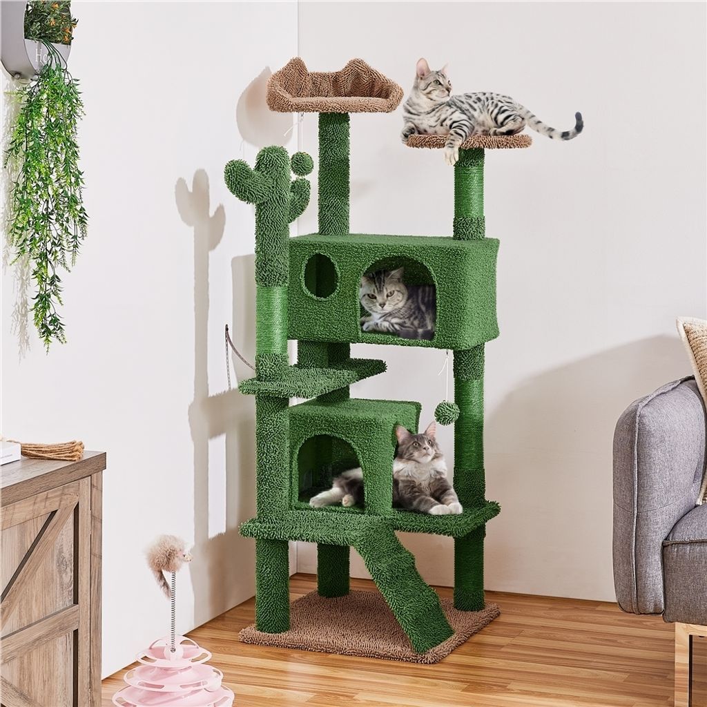 Yaheetech Kaktus Kratzbaum L 138 cm hoch, Katzenbaum mit Produktbild 2
