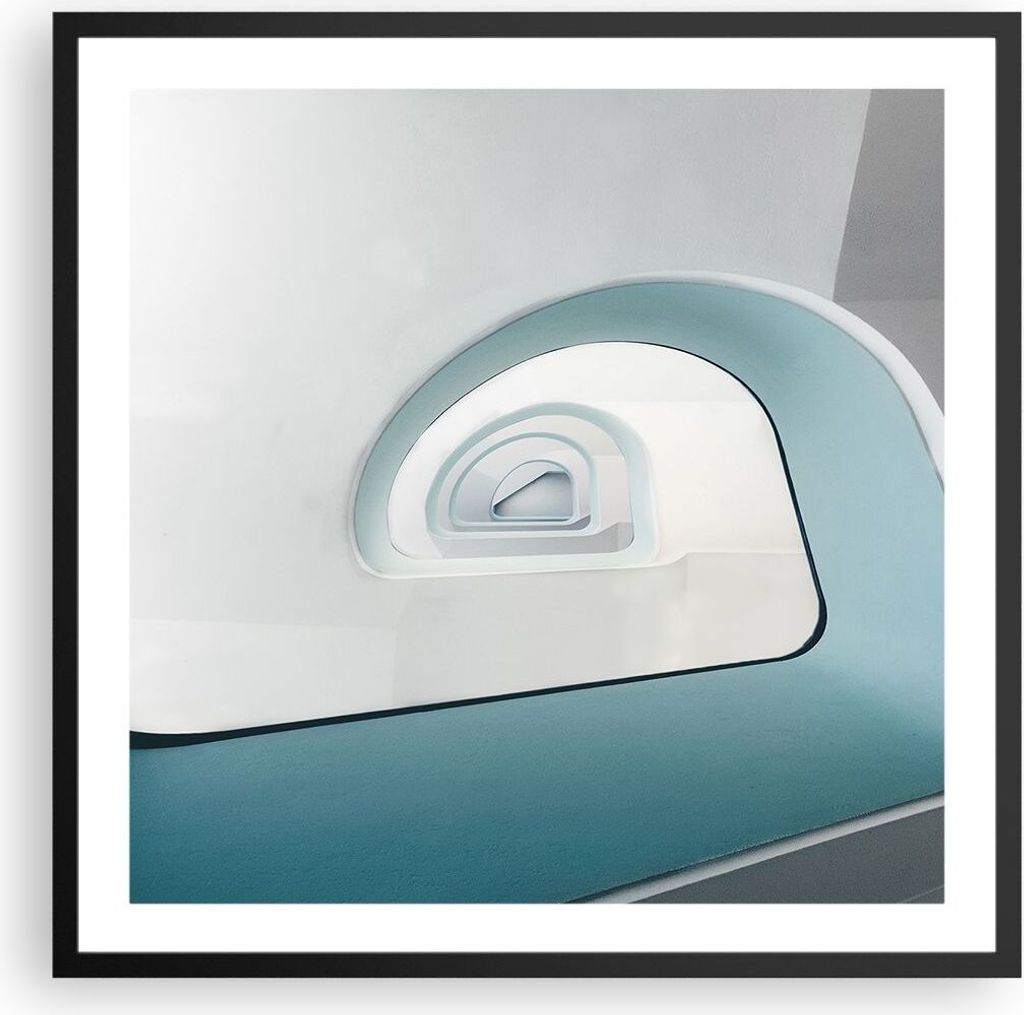 Gerahmtes Poster - Schwarzer Rahmen - Dreidimensional Modern Spirale - 60x60 cm - Wand Bild - Wanddeko - Wandbilder - Kunstposter - Wandposter - Bi...