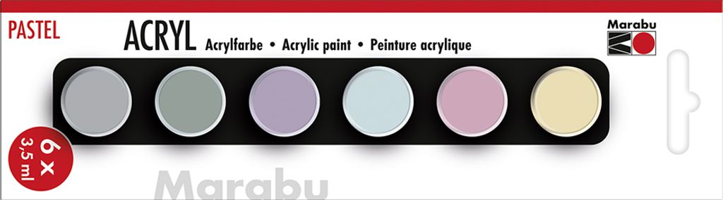 Marabu Acrylfarben-Set "PASTELL" 6 x 3,5 ml