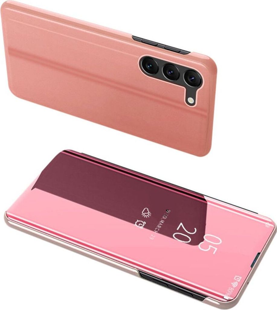 Stylische Clear View Hülle für Samsung Galaxy S23 Plus - Rosa KP24508