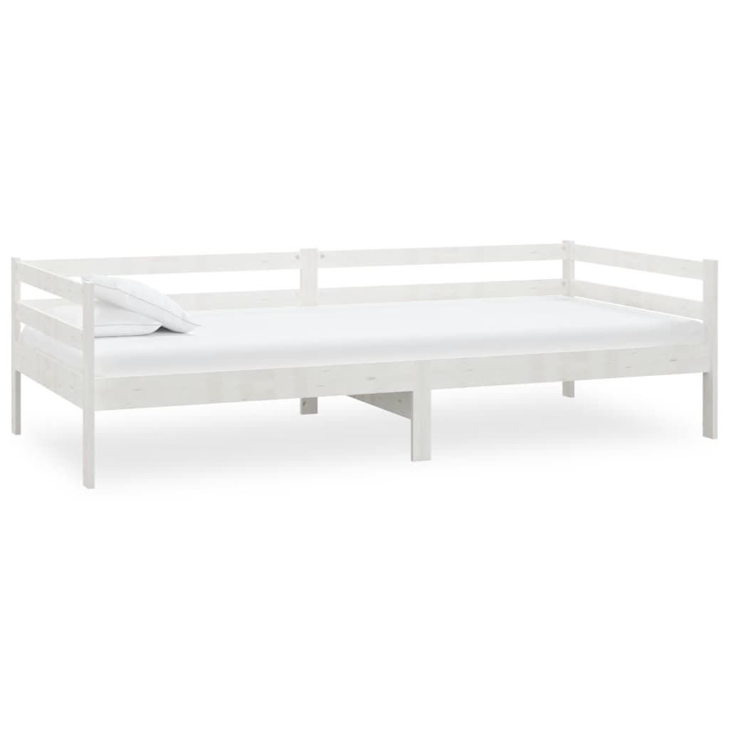 vidaXL Lit de jour blanc pin massif 90x200 cm Image du produit 
