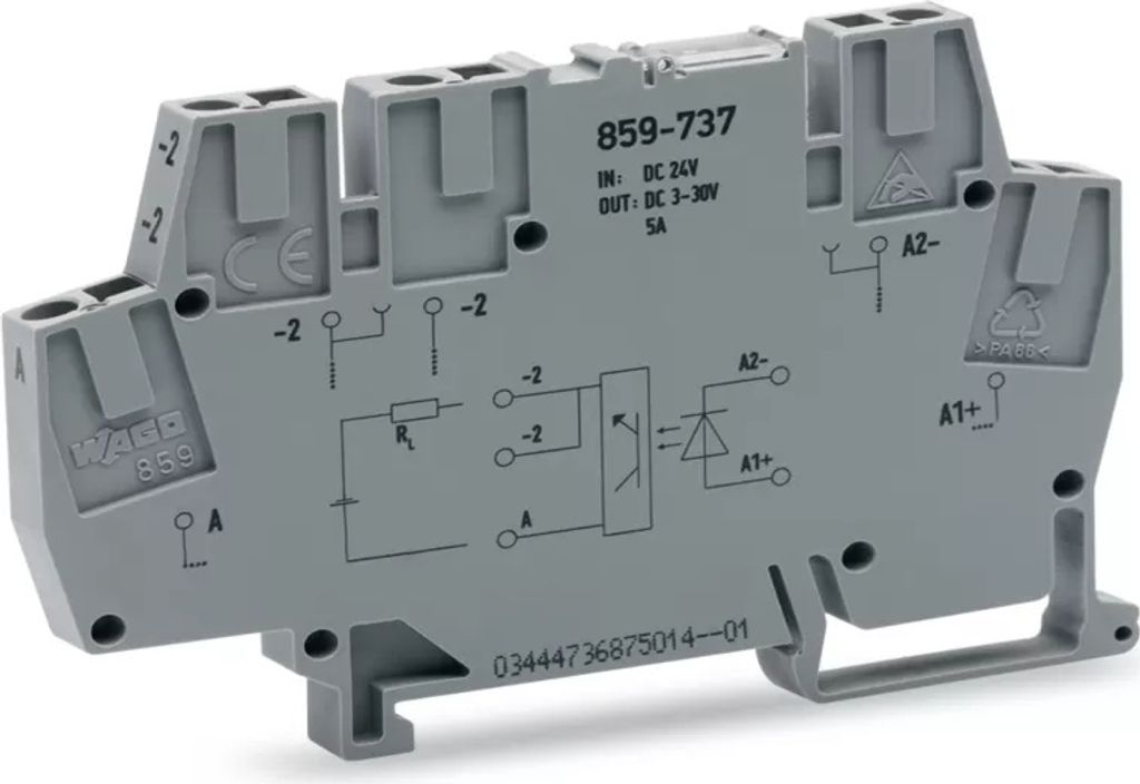 Wago 859-737, Grau, IP20, 24 V, -40 - 85 °C