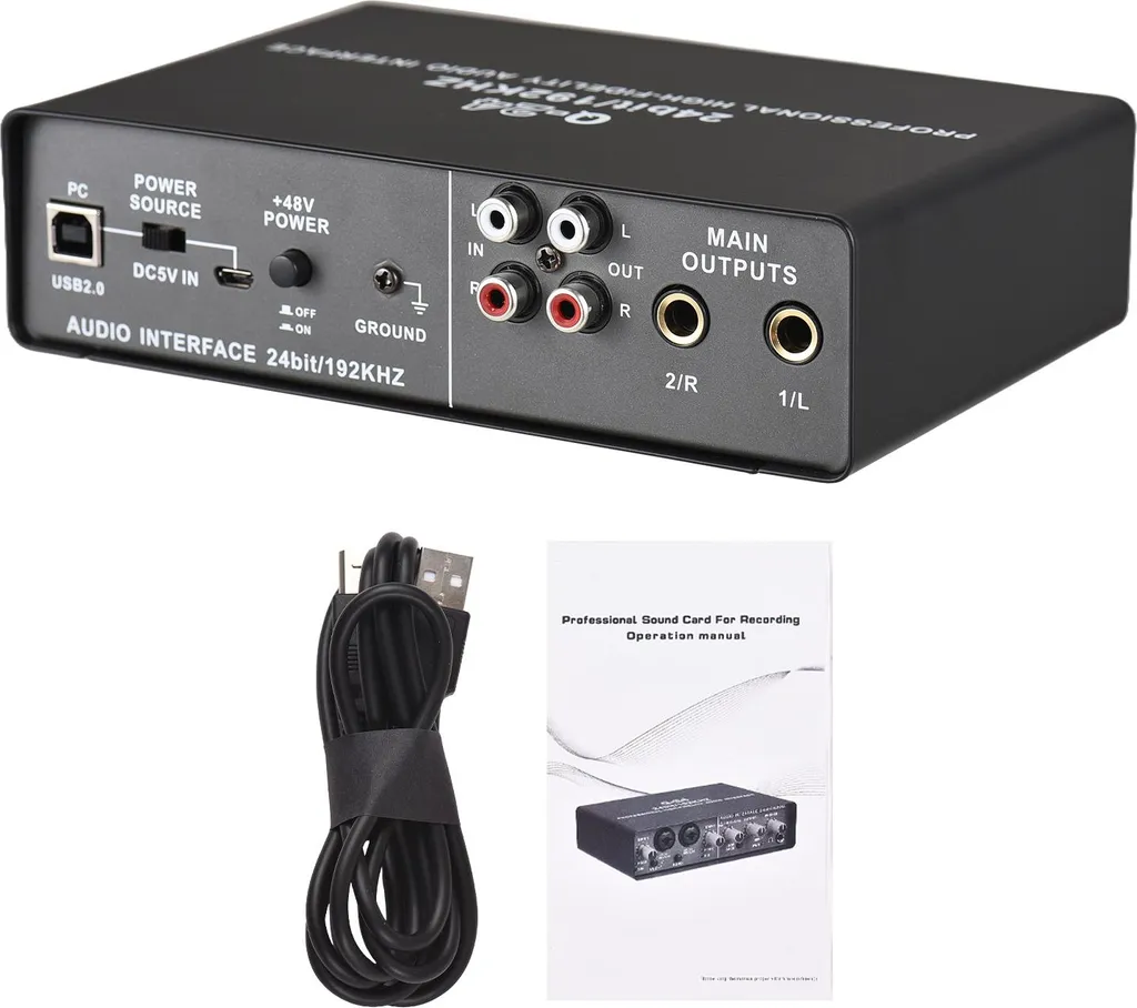 CHICIRIS Interface Audio USB 192KHz 24 bits avec Entrée Combo XLR TRS