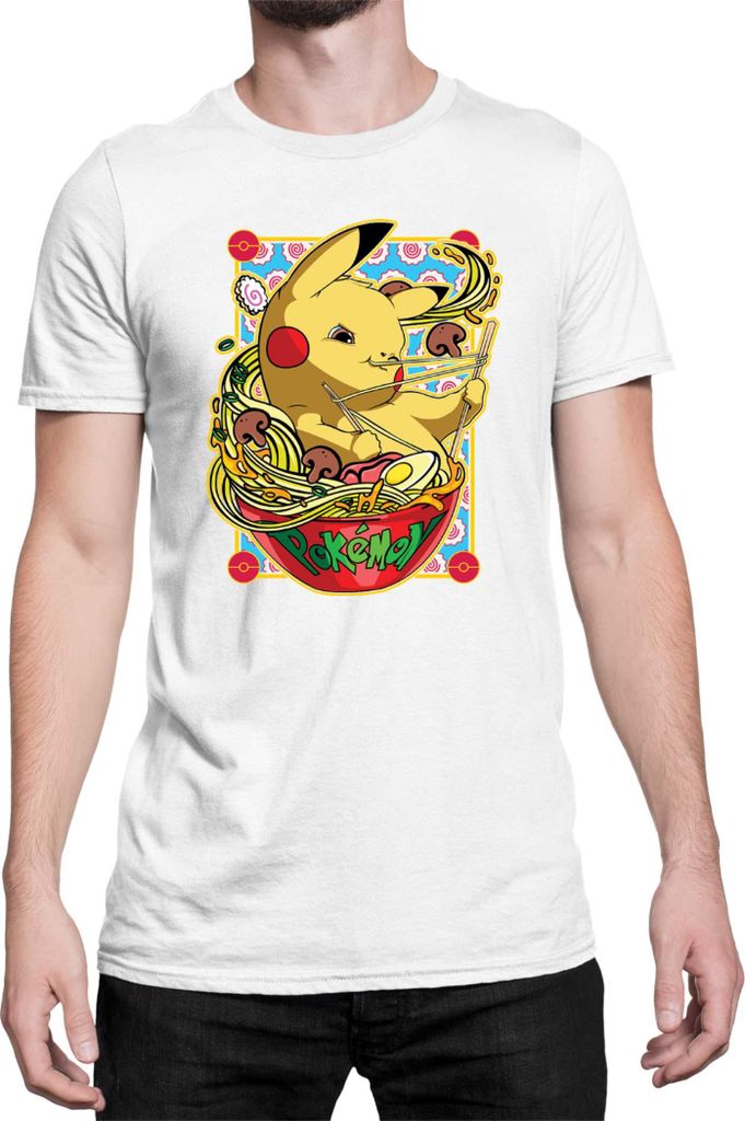 Herren T-Shirt Japan Manga Anime Comics Pokemon 041, Man XL / Weiß