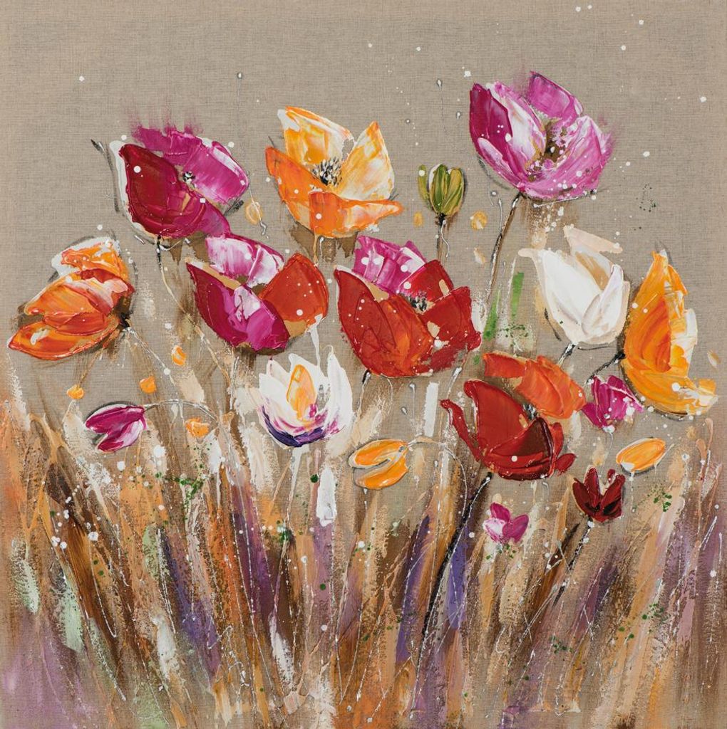 ArtUniverse Leinwandbild Hübsche Farbenfrohe Blumen 40 x 40 Produktbild 