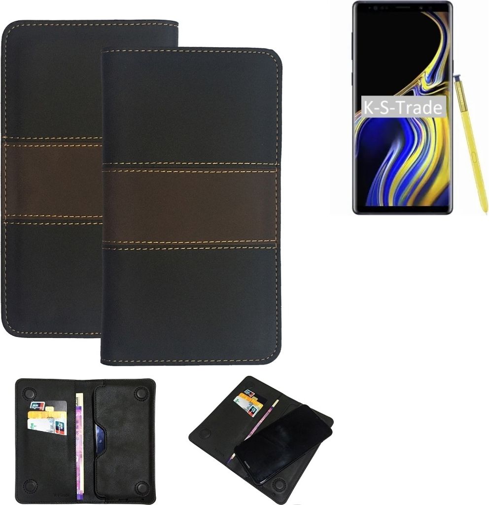 K-S-Trade Handy Hülle kompatibel mit Samsung Galaxy Note 9 Schutz Hülle Walletcase Bookstyle Tasche Schutz Case Handytasche Wallet Cover Kunstleder