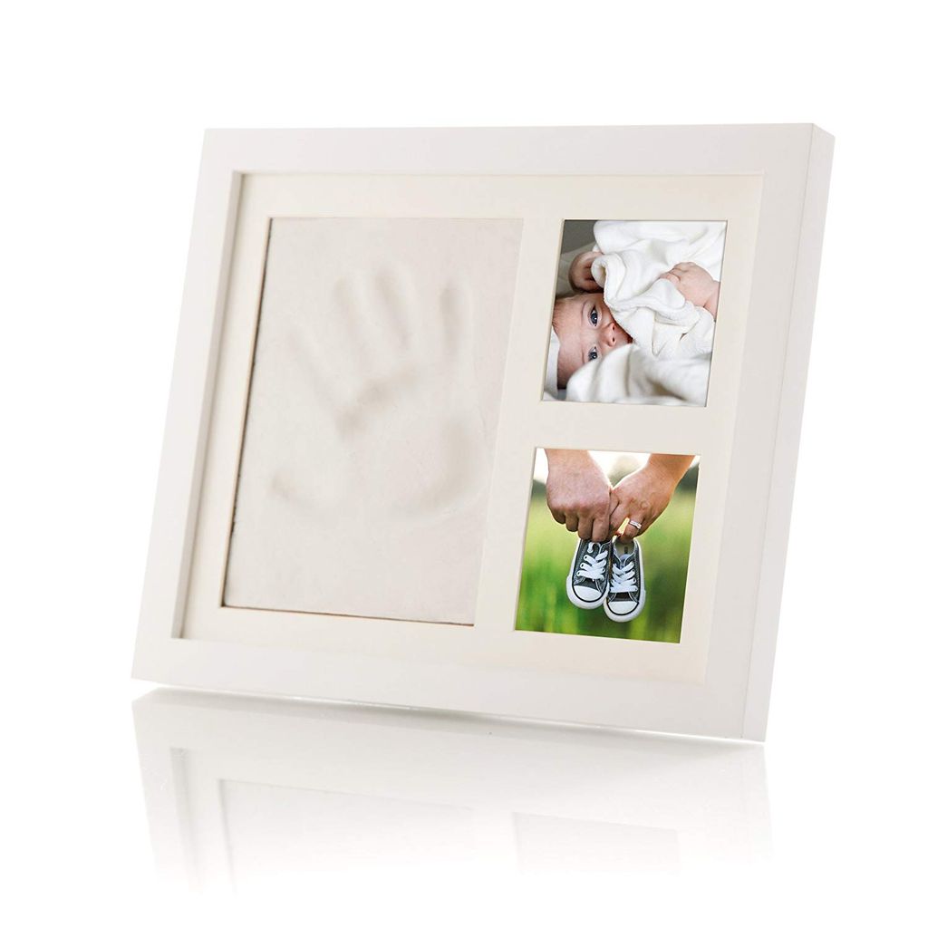 Baby Erinnerung Hand & Füße Ton Impressum Set Fußabdruck & Bilderrahmen Doppel 