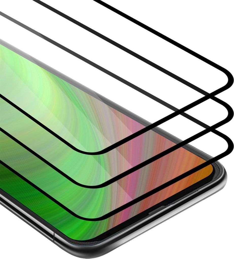 Cadorabo 3x Vollbild Panzer Folie für Motorola One Hyper Schutzfolie in Schwarz Tempered Display-Schutzglas