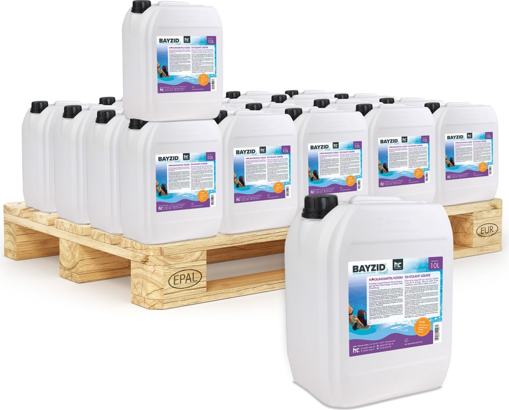 40x10 L BAYZID flüssig Flockungsmittel gegen Trübungen für sauberes Poolwasser
