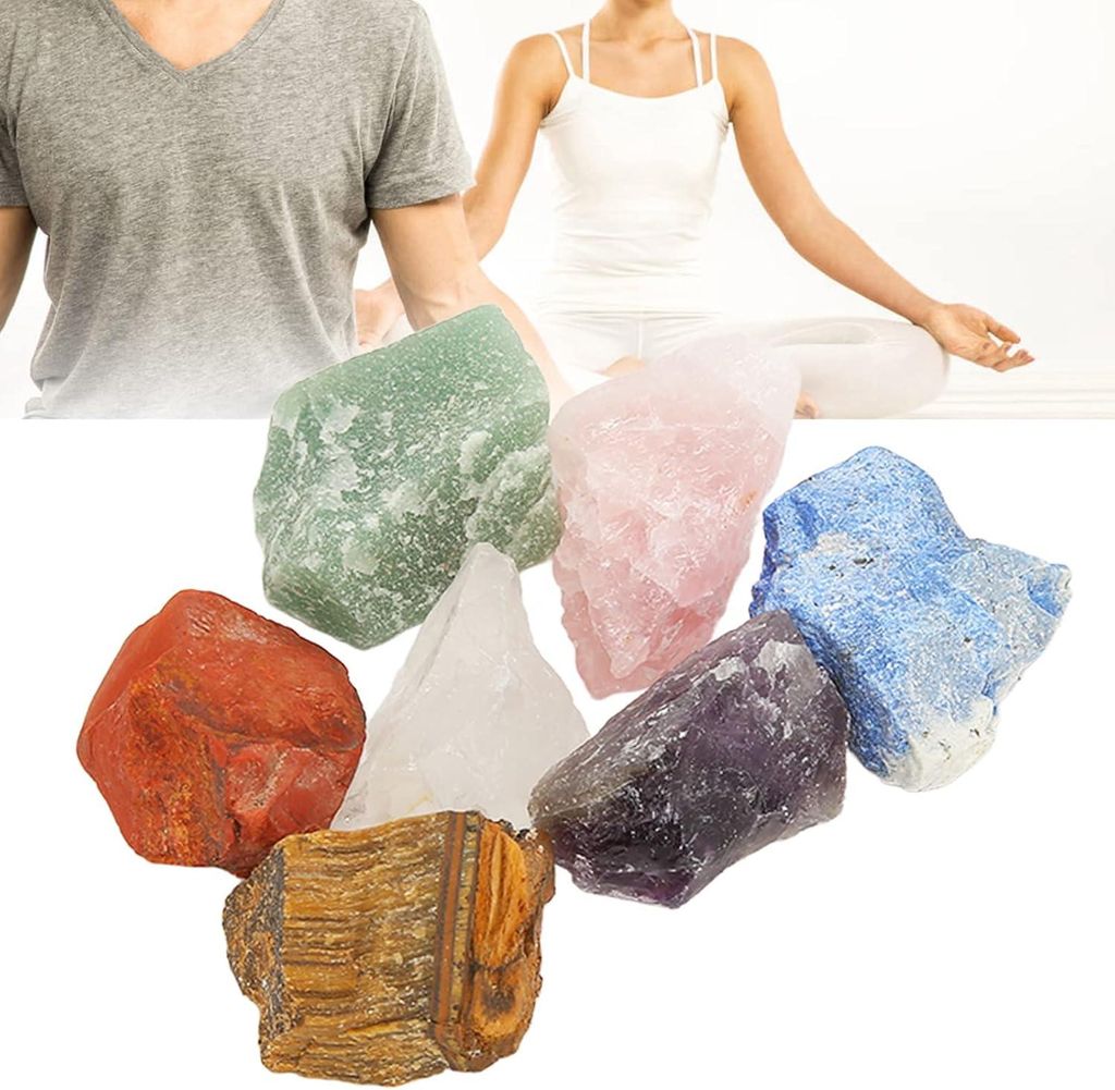 7-teiliges Heilende Kristalle Set – Bunte Echte Kristalle & Heilsteine Kit – Energiekristalle für Anfänger, Meditation, Yoga – Natürliche ...