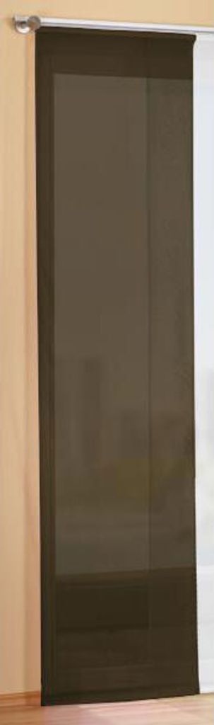 Preisgünstiger Flächenvorhang Schiebegardine, transparent, unifarben, mit Zubehör, 245x60, Braun, 85589