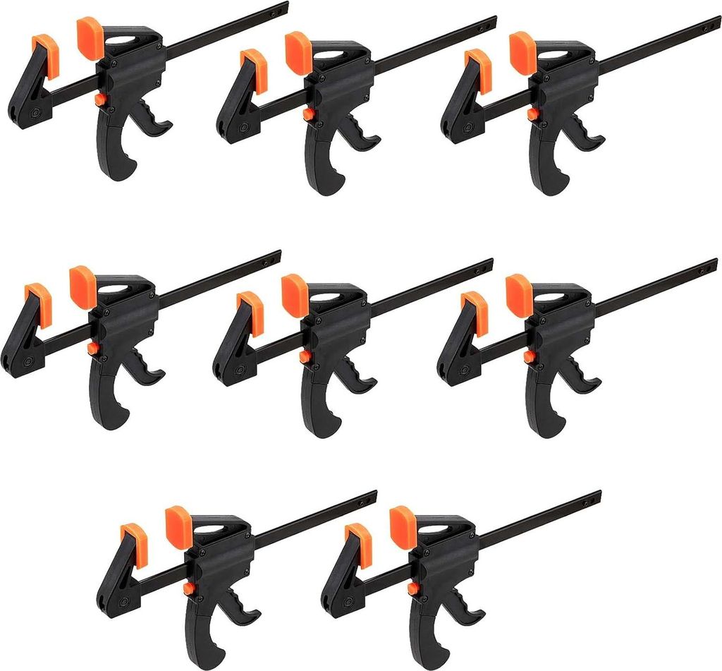 Set von 8 Schnellspannzangen - Ratschenstange und schnell lösbare Werkzeuge für die Holzverarbeitung - DIY-Projekte mit Handwerk - Handgefertigte...