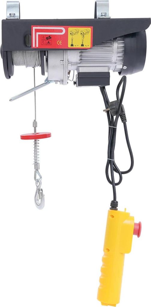 Elektro-Seilzug - Elektrische Seilwinde - 250/125 kg Tragkraft - 220V - 550W Motor - Funkfernbedienung - Hubhöhe 12/6 m