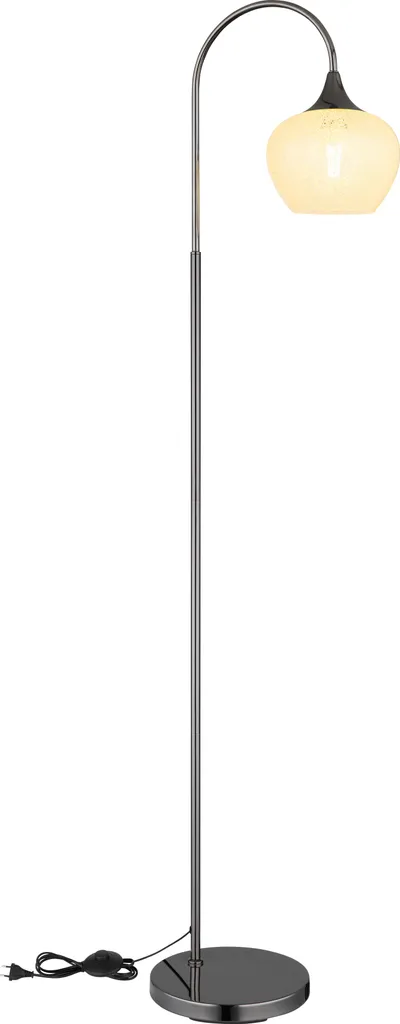 Lampadaire de lecture noir et chrome E27 idéal pour coin canapé et bureau