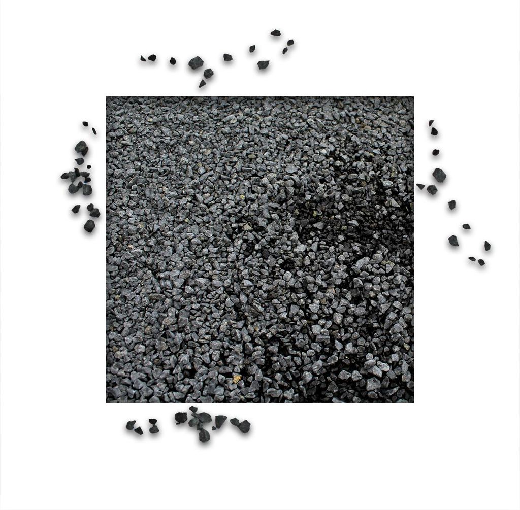 25 kg Basaltsplitt Anthrazit Gartensplitt Ziersplitt Deko Produktbild 