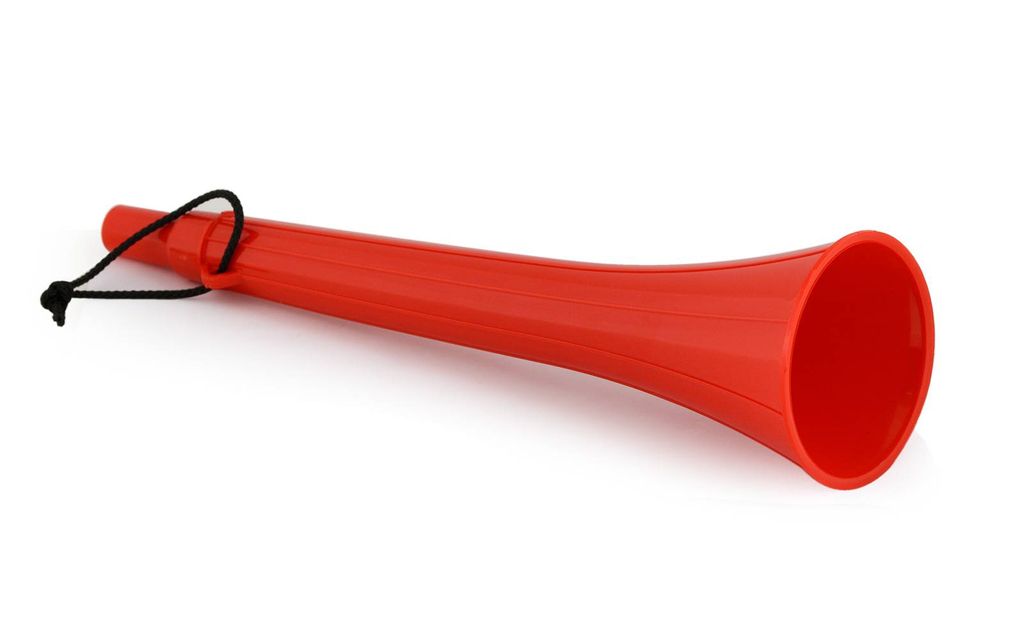 Mundnebelhorn Kunststoff rot, Signalhorn für